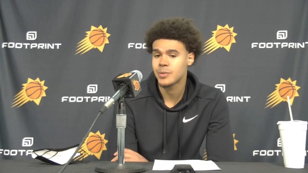 Screenshotter YouTube CameronJohnsonpostgameSunsbeattheClippers 151 Cameron Johnson Biography, Facts, Childhood, Family, Life, Wiki, Age, Work, Net Worth
