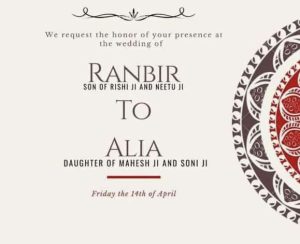 Read more about the article Ranbir Kapoor-Alia Bhatt wedding: Wedding card leaked on social media